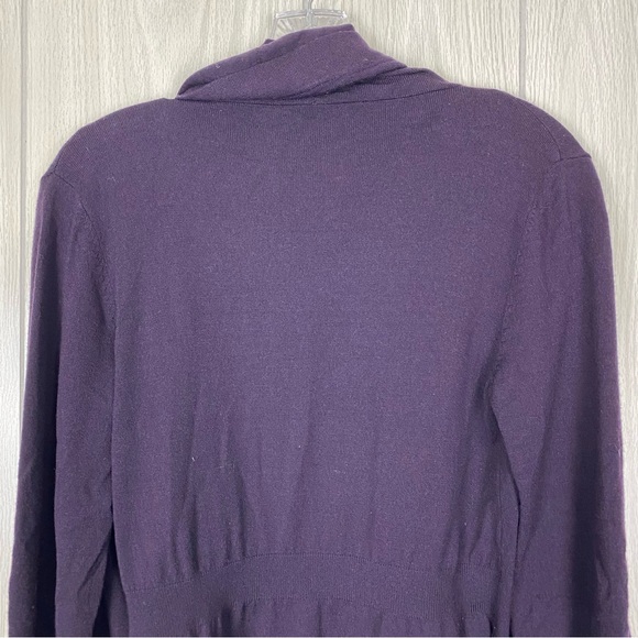 Theory | Wool Blend Maritza B. New Steady Drape Front Cardigan in Purple - Picture 7 of 13